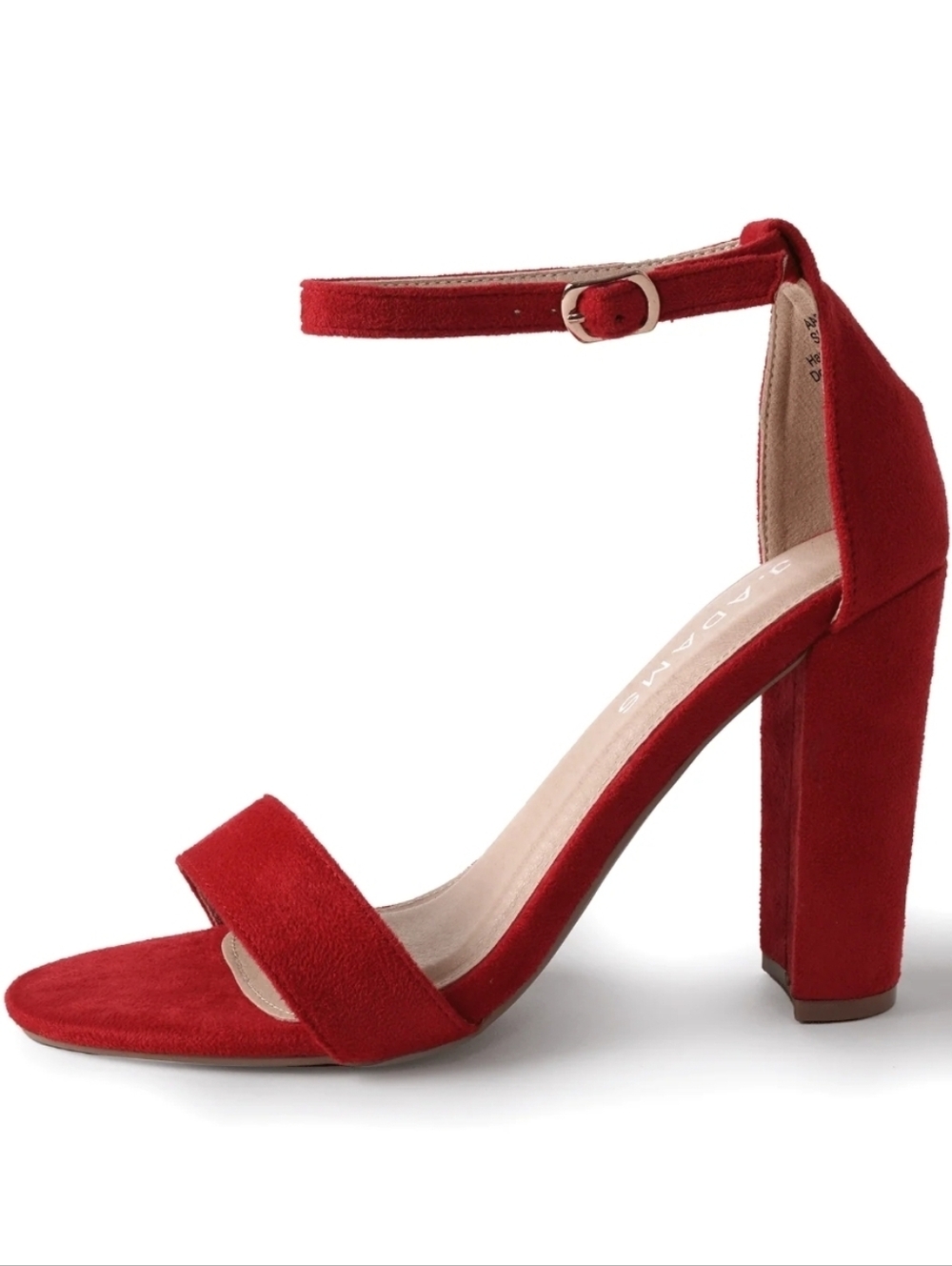 NIB J. Adams Shirley Heels In Red Vegan Suede Size 7